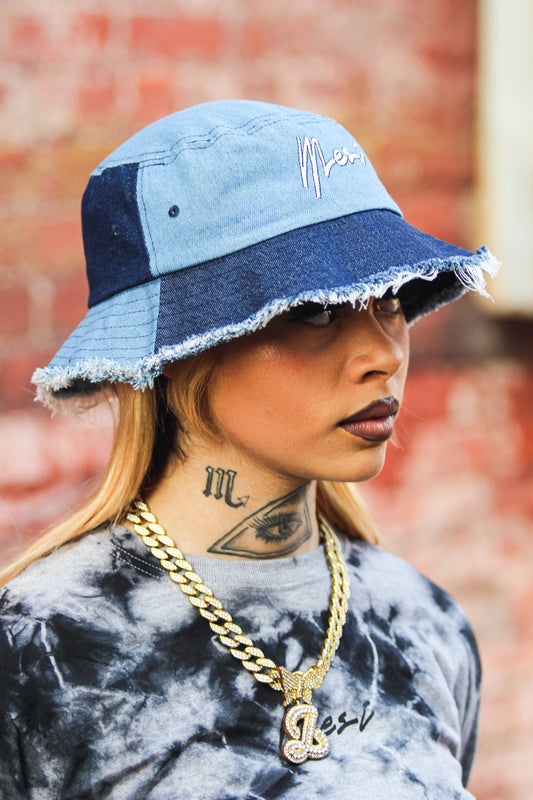 Mesi Distressed Denim Bucket Hat